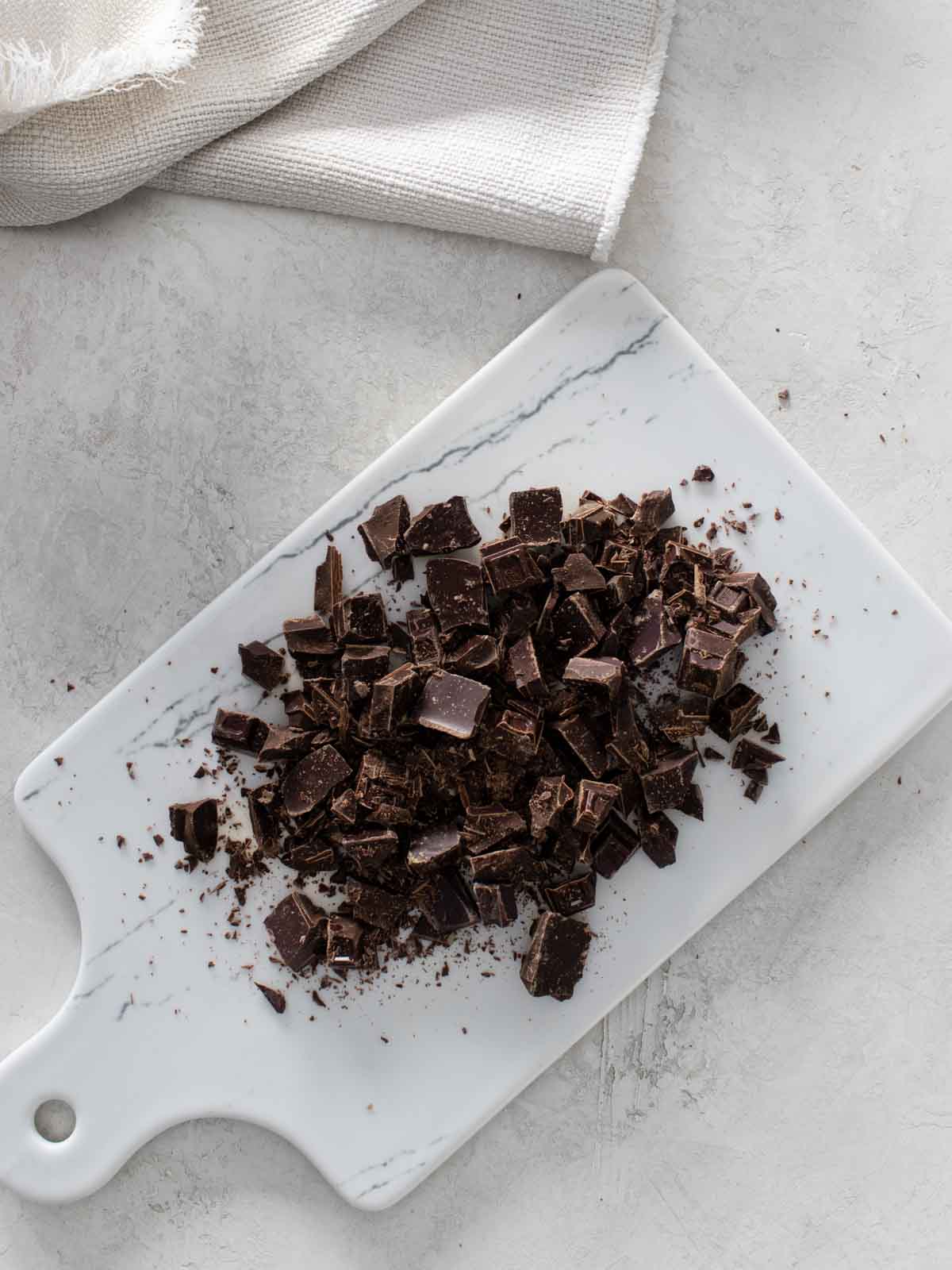 chopped dark chocolate