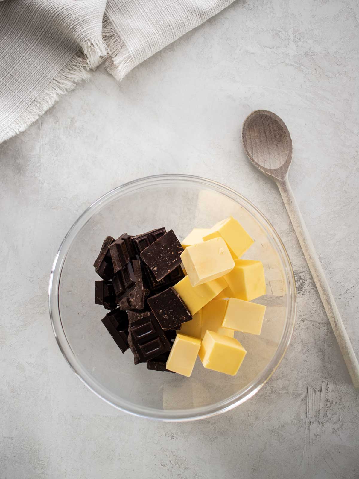 Chocolate and butter in a bowl