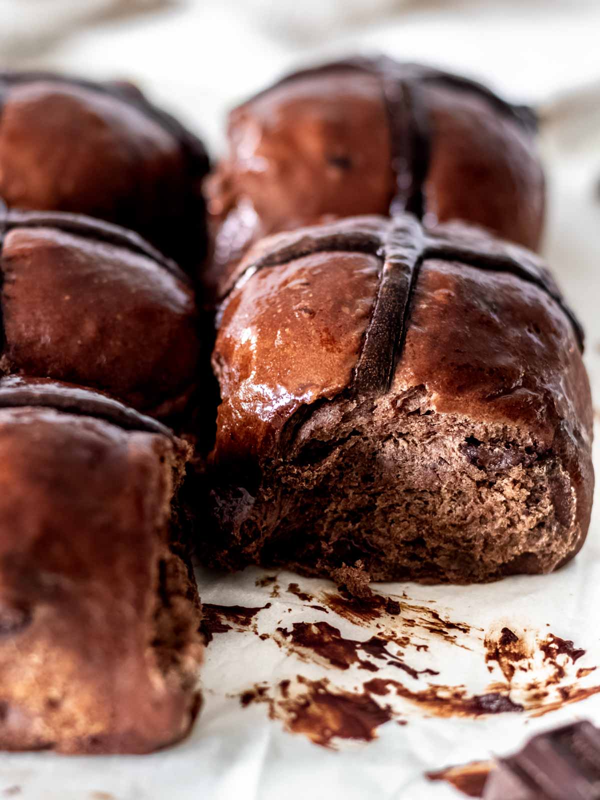Chocolate Hot Cross Buns