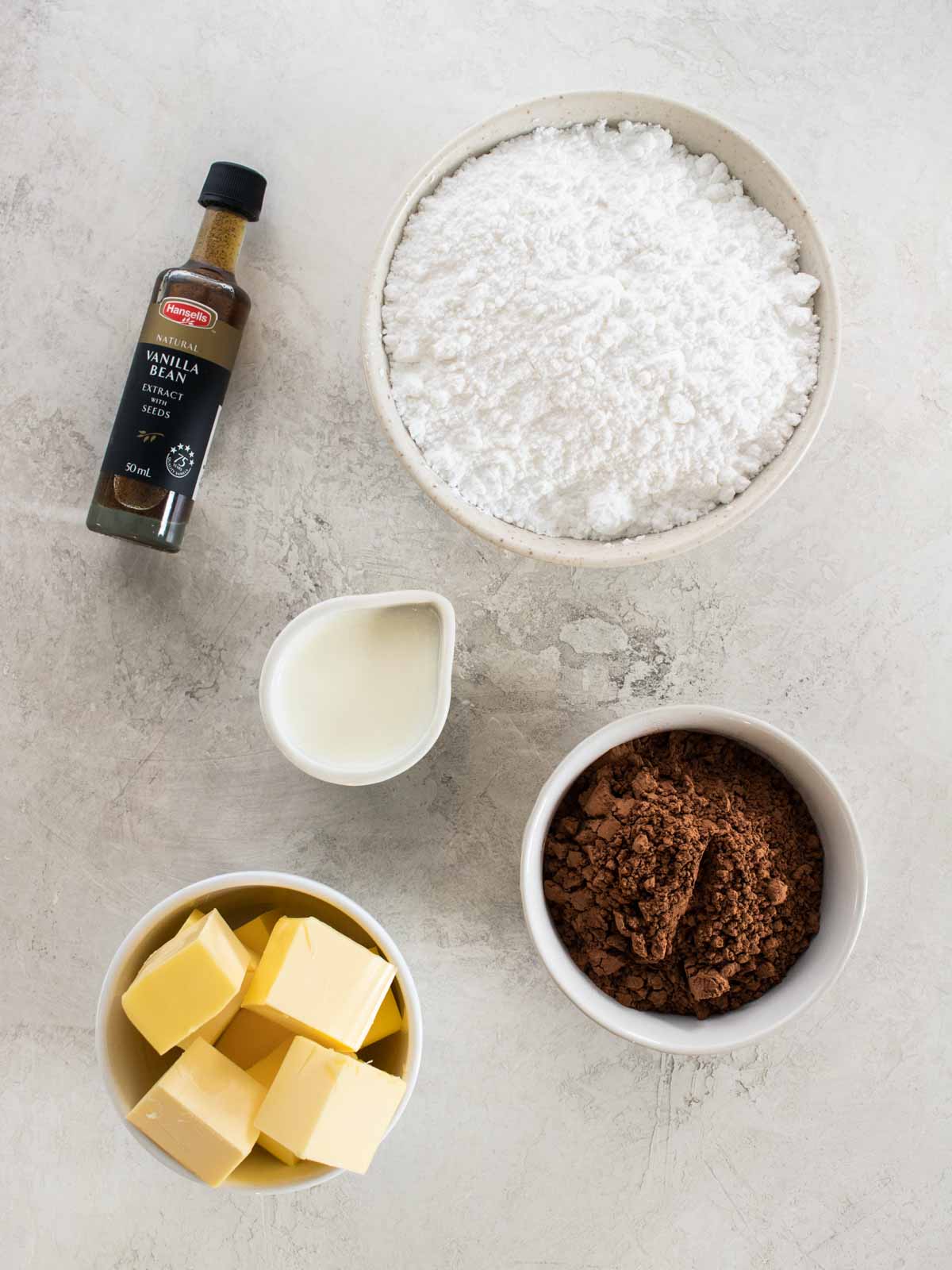 Chocolate Buttercream Ingredients