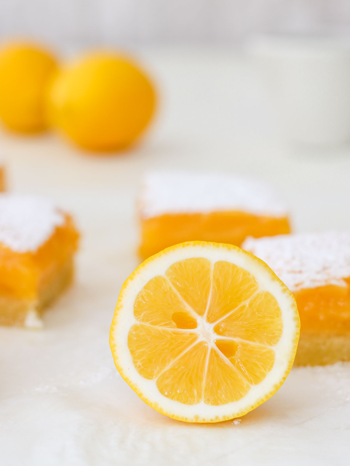 A lemon cut in half
