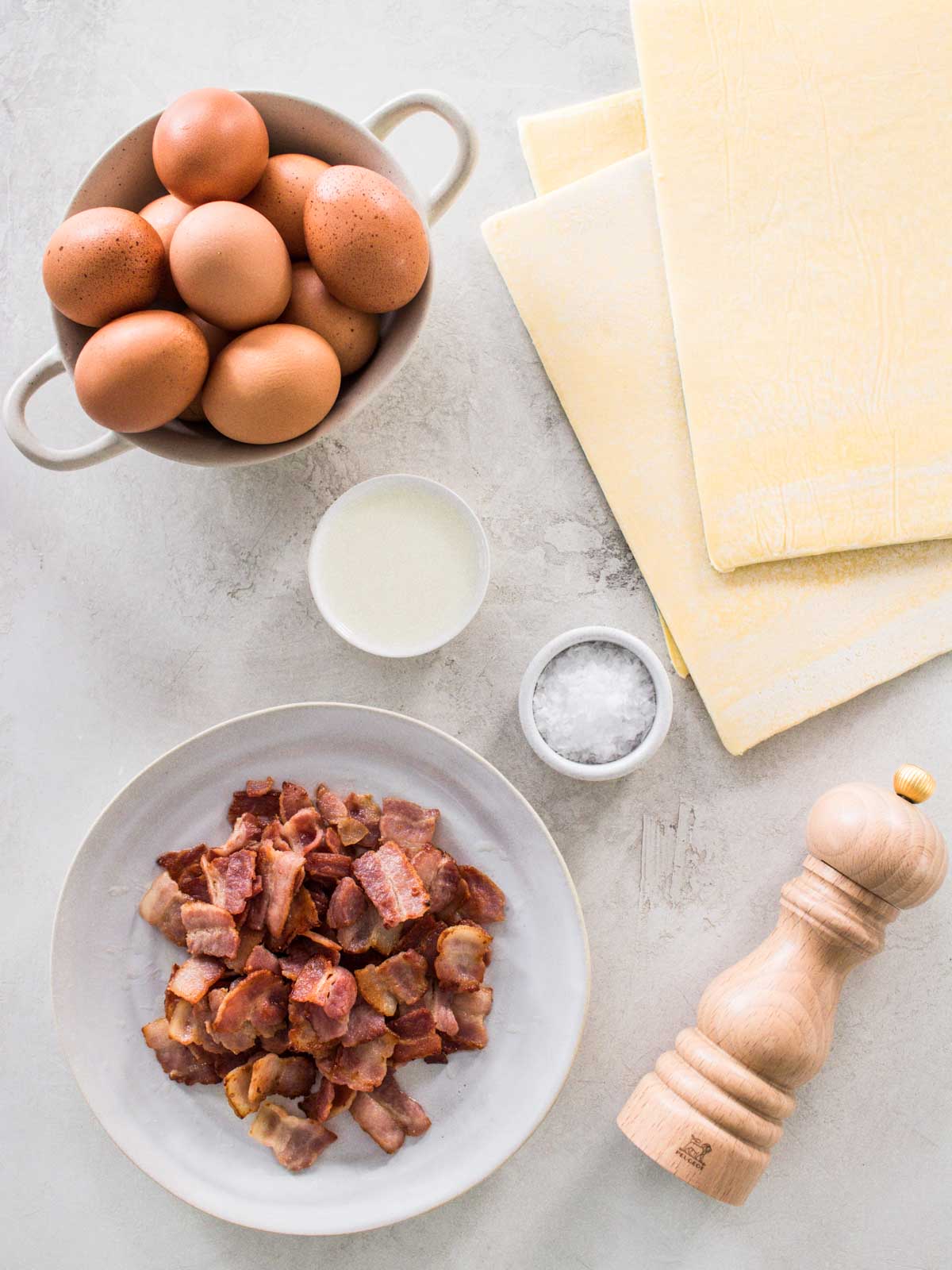 Bacon and Egg Pie Ingredients