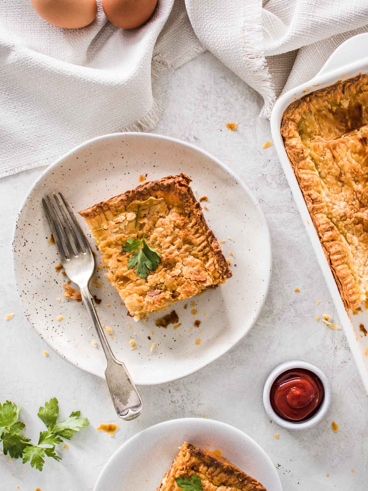 Bacon and Egg Pie on a plate