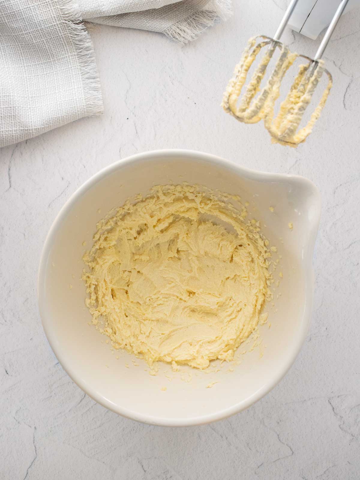 creamed butter and sugar