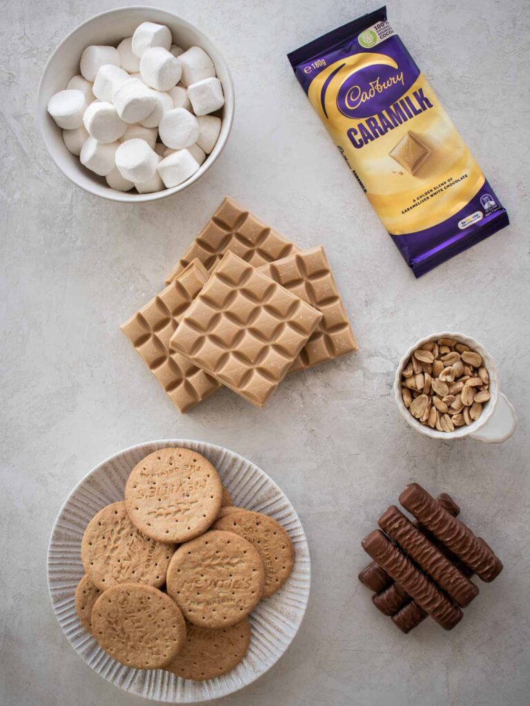 ingredients for caramilk rocky road