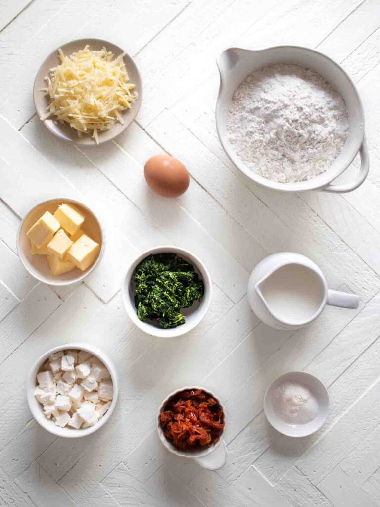 Spinach and Feta Muffins Ingredients